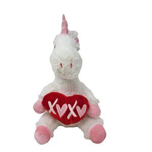 Dan Dee Unicorn Plush Stuffed Animal White 13" Heart "XOXO" Valentine's Day